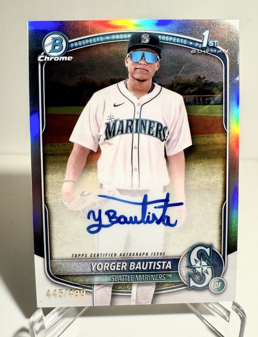 2025 1st Bowman Chrome Refractor Yorger Bautista Auto /499 RC SP Mariners