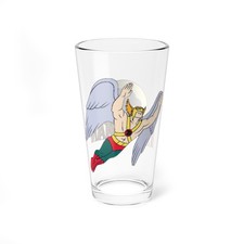 Super Friends Hawkman Mixing Glass, 16oz, Classic Cartoon Fan Gift, Superhero