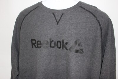 REEBOK  CHARCOAL GREY L/S CREWNECK SWEATSHIRT SZ: 3XL 3X XXXL NWT