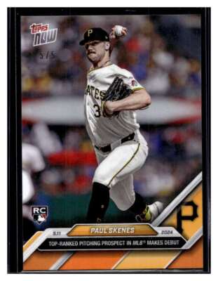 2024 Topps Now #179 Paul Skenes Orange Parallel #d 5/5 RC | eBay