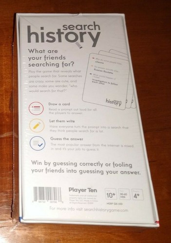 Search History Game by Player 10 -- New, Sealed Free SHIPPING - Picture 2 of 2