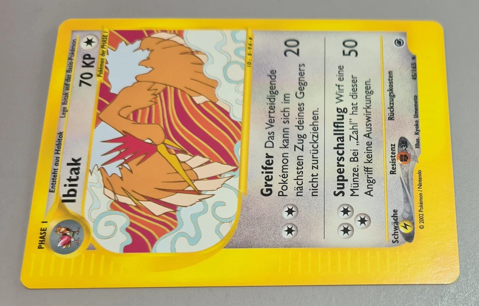 Ibitak # 45/165 Rare aus Expedition Basis-Set von 2002 Pokemon DE Mint Vintage - Bild 2 von 3
