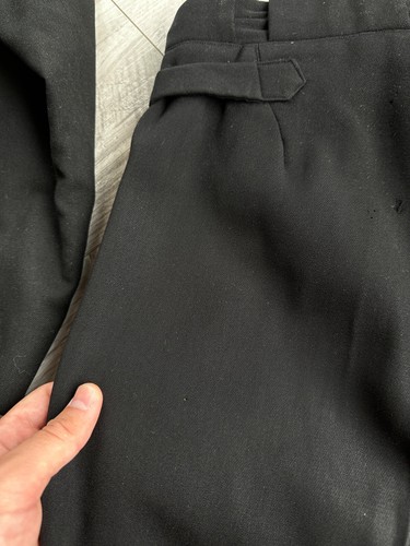 Abrigo de lana negro vintage de 1920 y pantalones de cintura alta formal blanco traje de corbata - Imagen 21 de 24