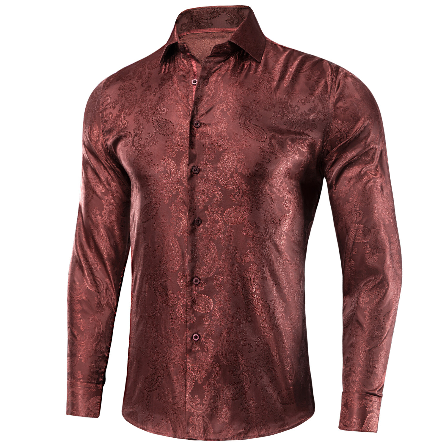 Mens Dress Shirts Red Blue Black Long Sleeve Button Down Casual Shirt