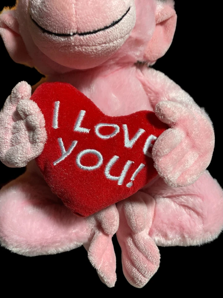 I Love You Ganz Monkey Plush Toy Luv Pink 12” HV9013 - Image 2 of 4