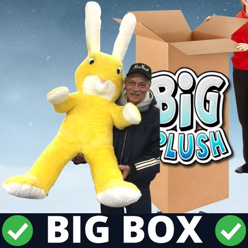 Giant Stuffed Yellow Bunny 60 Inch Soft Big Plush Rabbit 5 Foot Rabbit Made USA - Picture 4 of 7