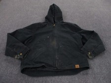 Carhartt Jacket Adult XL Black Heavy Workwear Outdoors Distressed Coat Mens