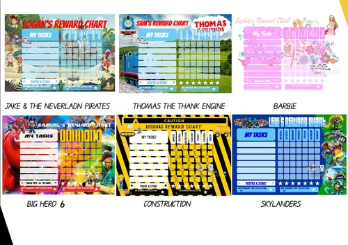Children's Personalised Reward Chart. Kids behaviour, Chore, Toilet Training NEW - Picture 5 of 12