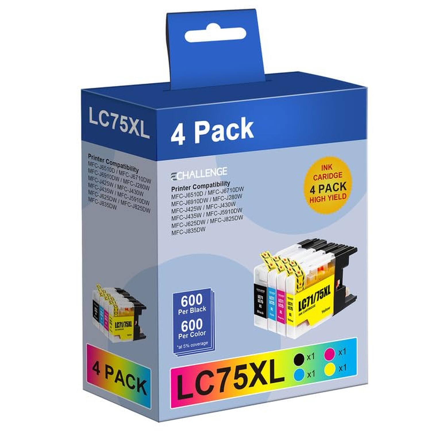 LC75XL High Yield Compatible Ink Cartridge Replacement for Brother LC75 LC71 eBay