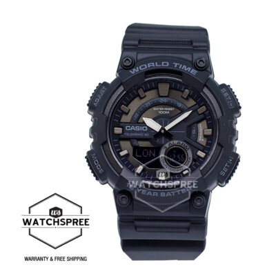 Casio Analog-Digital Sport Digital Black Resin Band Watch AEQ-110W-1B