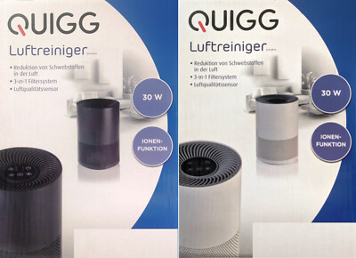QUIGG Luftreiniger Lufterfrischer EPA Filter Aktivkohlefilter 30W Ionen Funktion