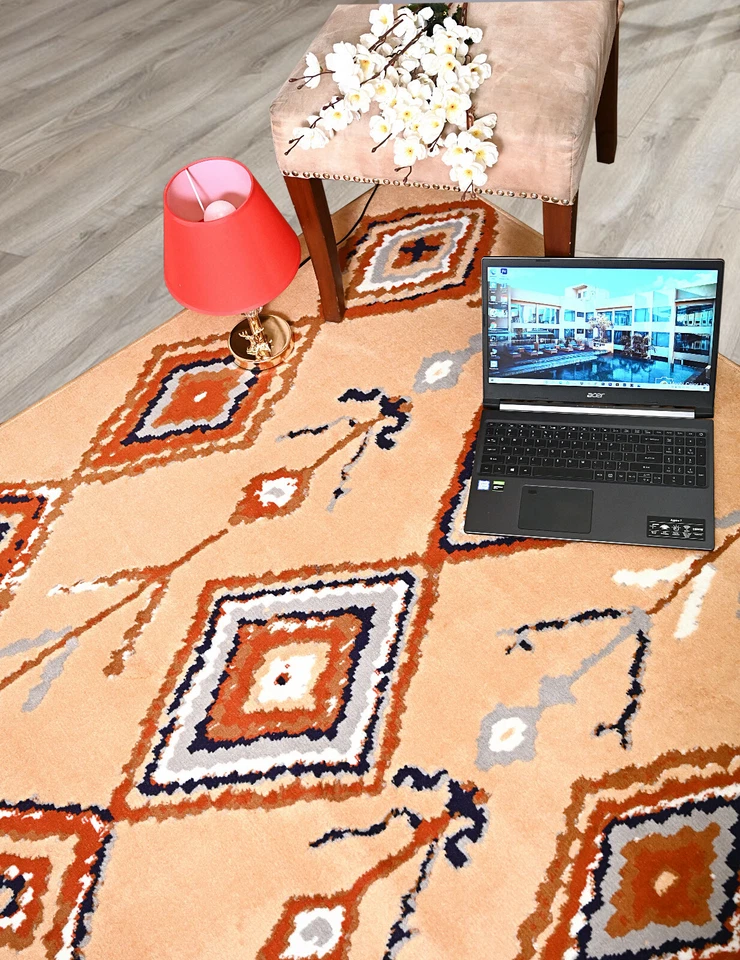 Moroccan Diamond Runner - 2'x8' Beige, Geometric, Transitional Area Rug - 503 - Image 2 of 4