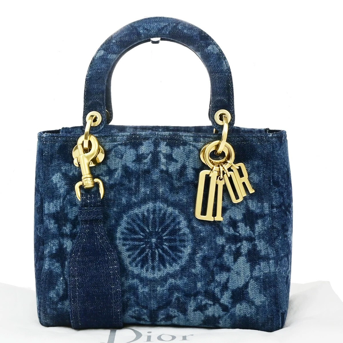 CHRISTIAN DIOR Lady Denim Kaléidoscope 2 voies sac à main bandoulière toile 841RK541