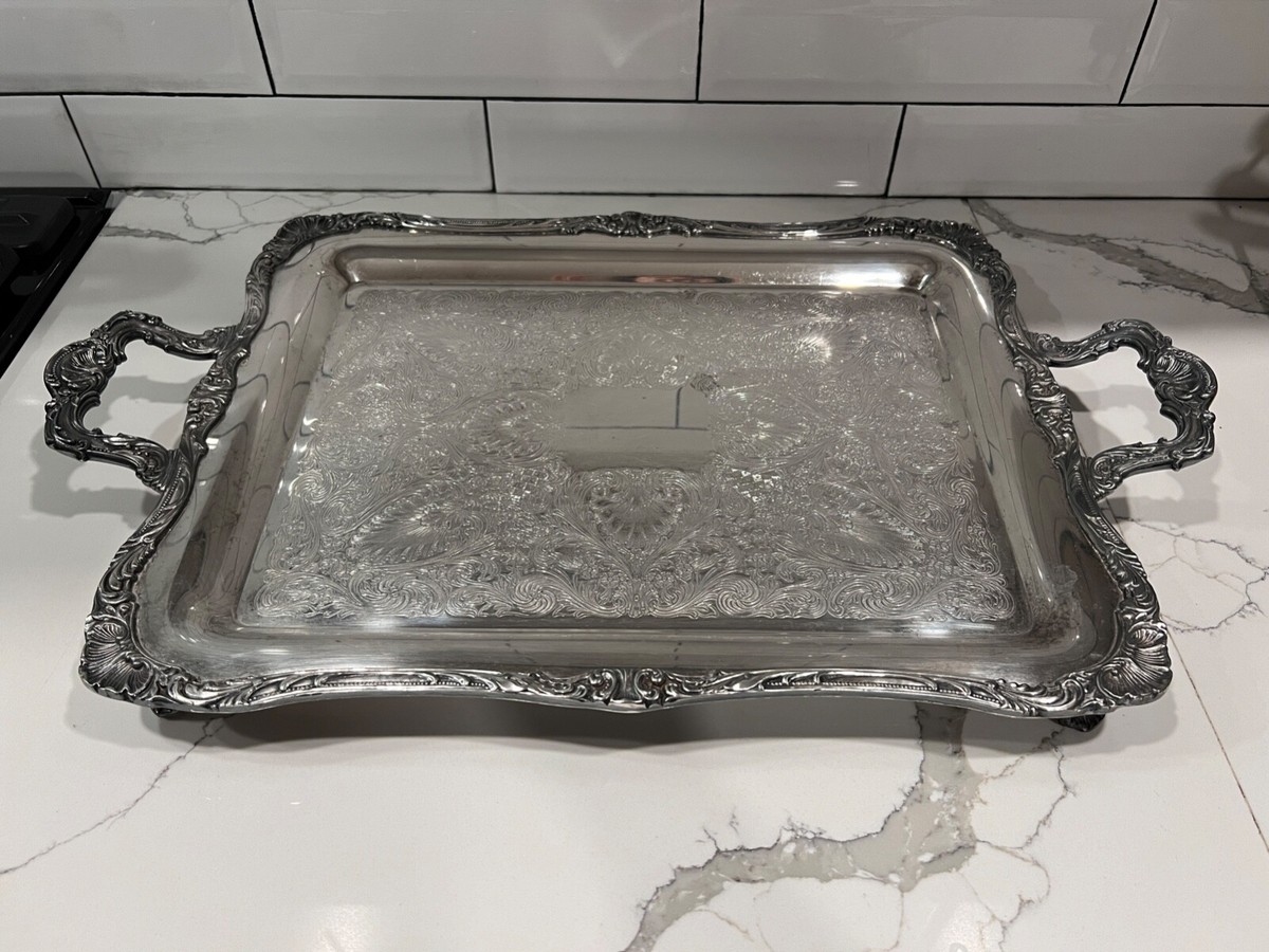 Antique Wm Rogers 290 Silver Plated Serving Tray 23
