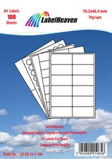 Universal Etiketten selbstklebend Format und Menge nach Wahl von LH VD12-LHVD18