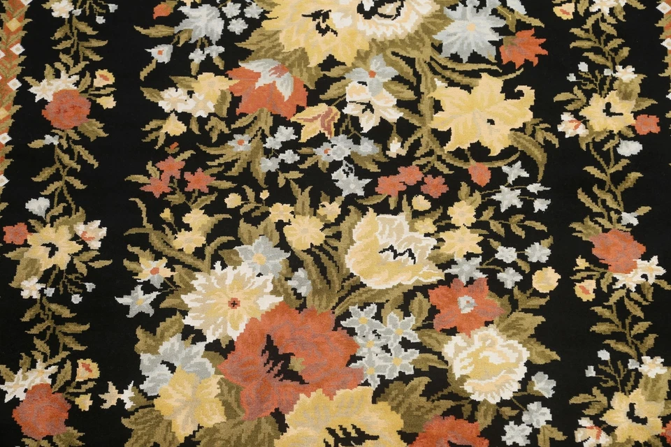 Wool/ Silk Floral Aubusson Oriental 6'x8' Area Rug Vegetable Dye Hand-knotted - Image 4 of 4