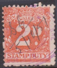 (F315-95) 1950s NSW 2d orange stamp duty (CT)