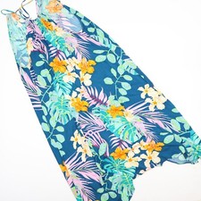 NWT Cupshe Tropical Leaf Floral Print Midi Dress Large Multicolor Summer Dress
