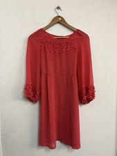 Monsoon Pink Floral Smart Evening Cocktail Party Dress Size UK 8 Small