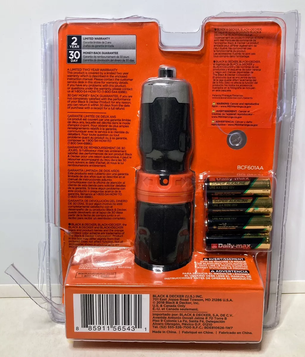 Black+decker Cordless Screwdriver Alkaline (bcf601aa)