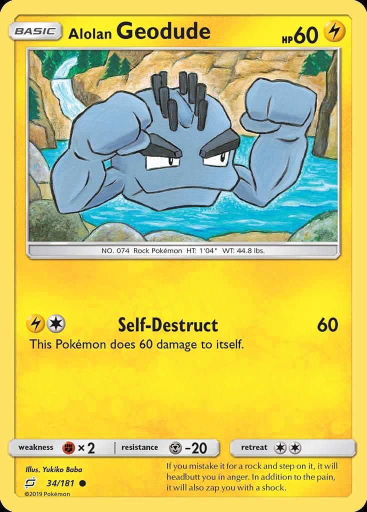 Pokemon Alolan Geodude (34/206) Team Up LP | eBay