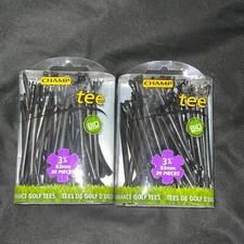 3 1/4" Black Champ Fly Golf Tees 2 packages Distance Bio Golf tees