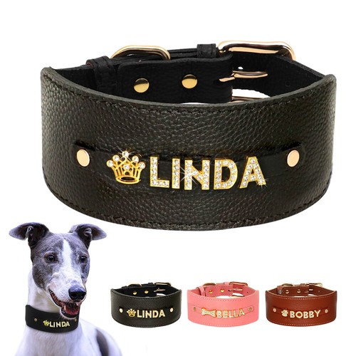 2 Inch Wide Dog Collar Letter Charm Diamante | eBay