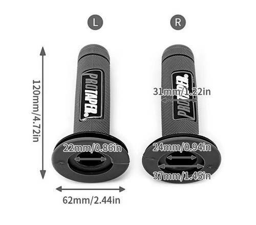 Manillar, Puños 12/22cm Negro/Verde para Suzuki Honda Yamaha Kawasaki Quad ATV - Imagen 3 de 4