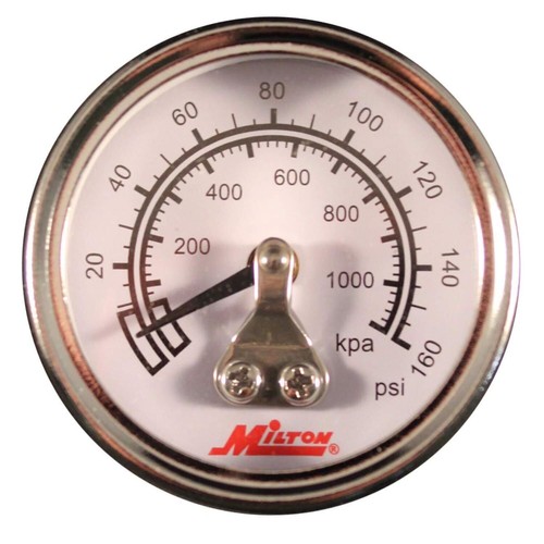 Milton Mini High Pressure Dial Gauge, Brass, 1/8
