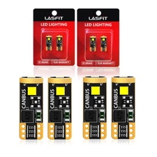 4X Lasfit T10 LED License Plate/Map Light Bulbs Fit Size 194 168 2825 W5W White