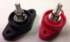 Red & Black Junction Power Post Set Insulated Terminal Block Stud 5/16 Stainless