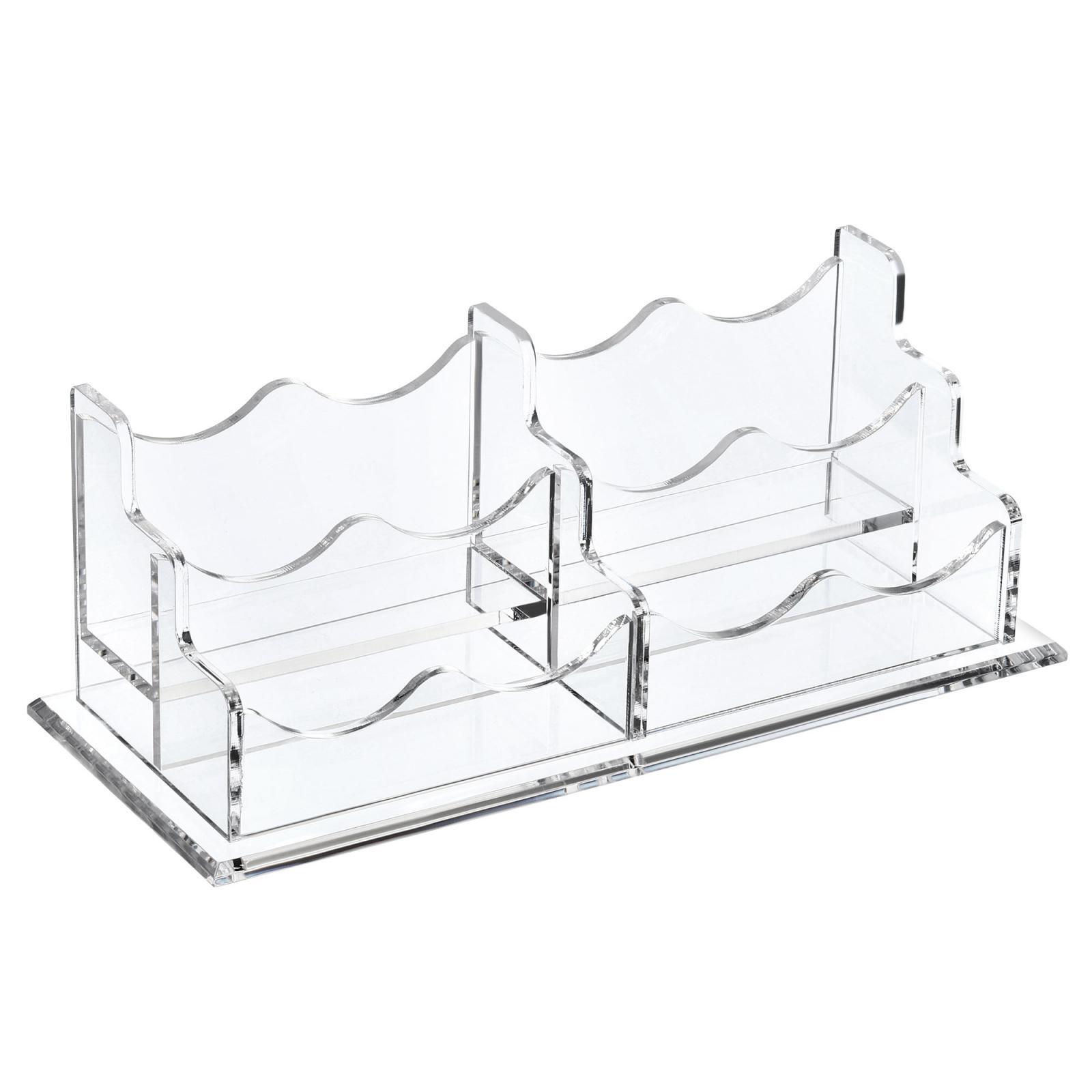 Clear Acrylic 4-Slot Business Card Holder Desktop Display Stand-image