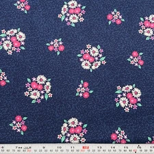 Bitty Bouquet Michael Miller Fabrics Navy Cotton by the HALF YARD 18" x 43"