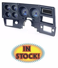 Dakota VHX-73C-PU-C-B - 1973-87 Chevy Pickup VHX Gauge Kit Carbon Fiber - Blue