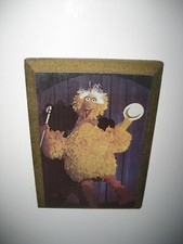 VINTAGE 1979 BIG BIRD MUPPETS PHOTO on WOODEN PLAQUE w/Gold Trim - JIM HENSON