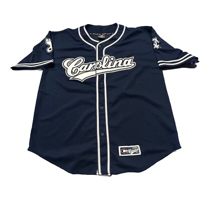 VTG YK2 COLOSSEUM NORTH CAROLINA TAR HEELS BASEBALL JERSEY NAVY SZ