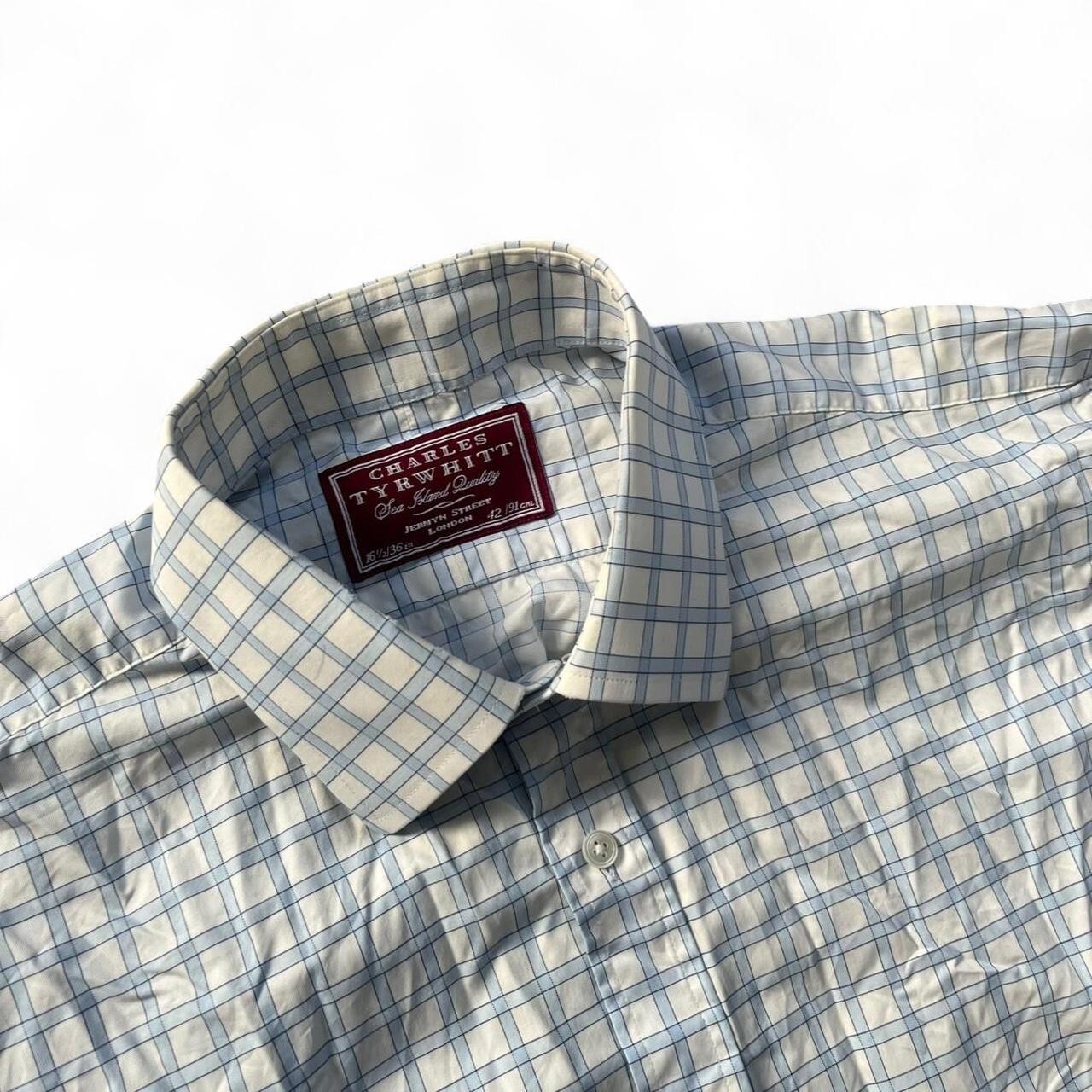 Charles Tyrwhitt Check White & Blue Mens Dress Shirt Size 16.5’’ image 2