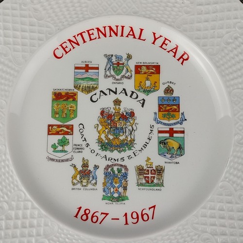 Plato Coleccionista Porcelana 9" Año Centenario Canadá Vintage 1867-1967 - Lote de 2 - Imagen 2 de 5