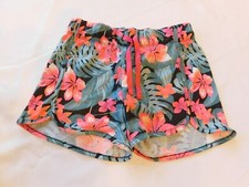 Hurley youth girl's active shorts Size L 12-13 years High Rise Fit Floral NWT