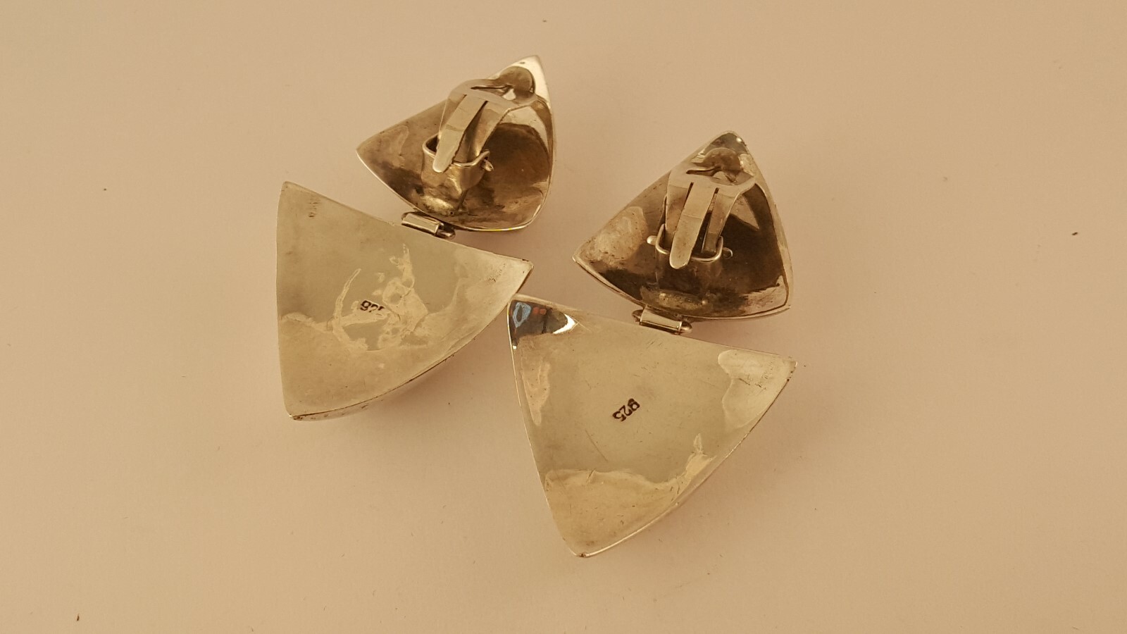 STERLING SILVER DANGLY TRIANGLE STATEMENT EARRINGS - image 9
