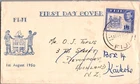 FIJI 1950 POSTAL CACHET FDC COVER COMM ADDR NEW ZEALAND CANC FIJI