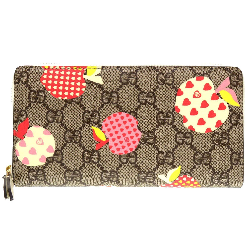 AUTHENTIQUE GUCCI 663924 Portefeuille long zippé beige GG Supreme 0059