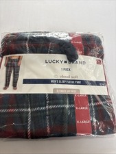 Lucky Brand Mens Pajama Pants Cloud Fleece Drawstring Waist Green Blue Size XL