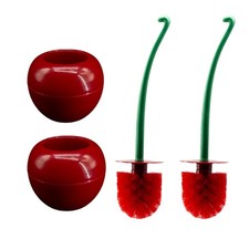 Brush Household Bathroom Cleaning Cherry: 2-Pack Adorable Shape with Holder, ...