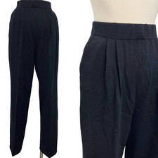 St. John Collection Santana Knit Pants Black Pleated Front Ankle 10