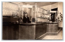 RPPC ~ Bank Interior w Tellers bankers Occupational ~ Corn hanging
