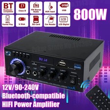 AK45 90W Bluetooth 5.0 Home Power Amplifier, USB/SD/Mic Input, FM Radio