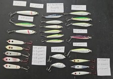 24 Vertical Jigging spoons - 3/4oz - 2oz - Variety Lot Fresh/Salt Water