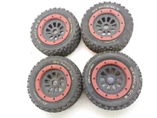 4x Duratrax Six Pack SC 5 1/5 Scale Losi 5ive-T Tires on 24mm Hex Beadlock Wheel