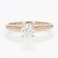 .55ct Round Diamond Solitaire Prong-Set Engagement Ring 14k White Gold Size 5.5